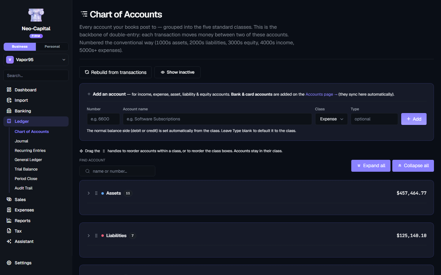 Chart of Accounts